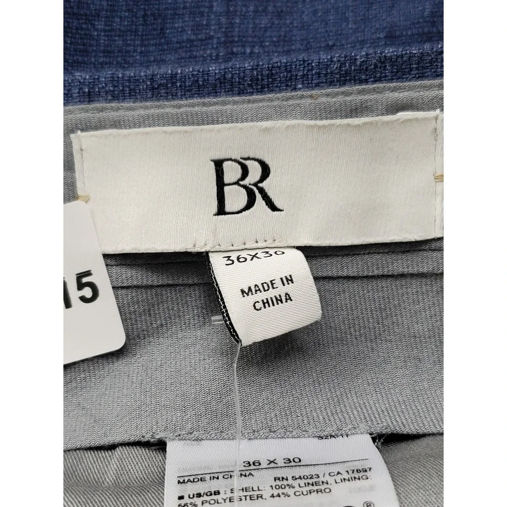 Banana Republic Men Pants 36W 30L Blue Linen Polyester Dress Pants 30